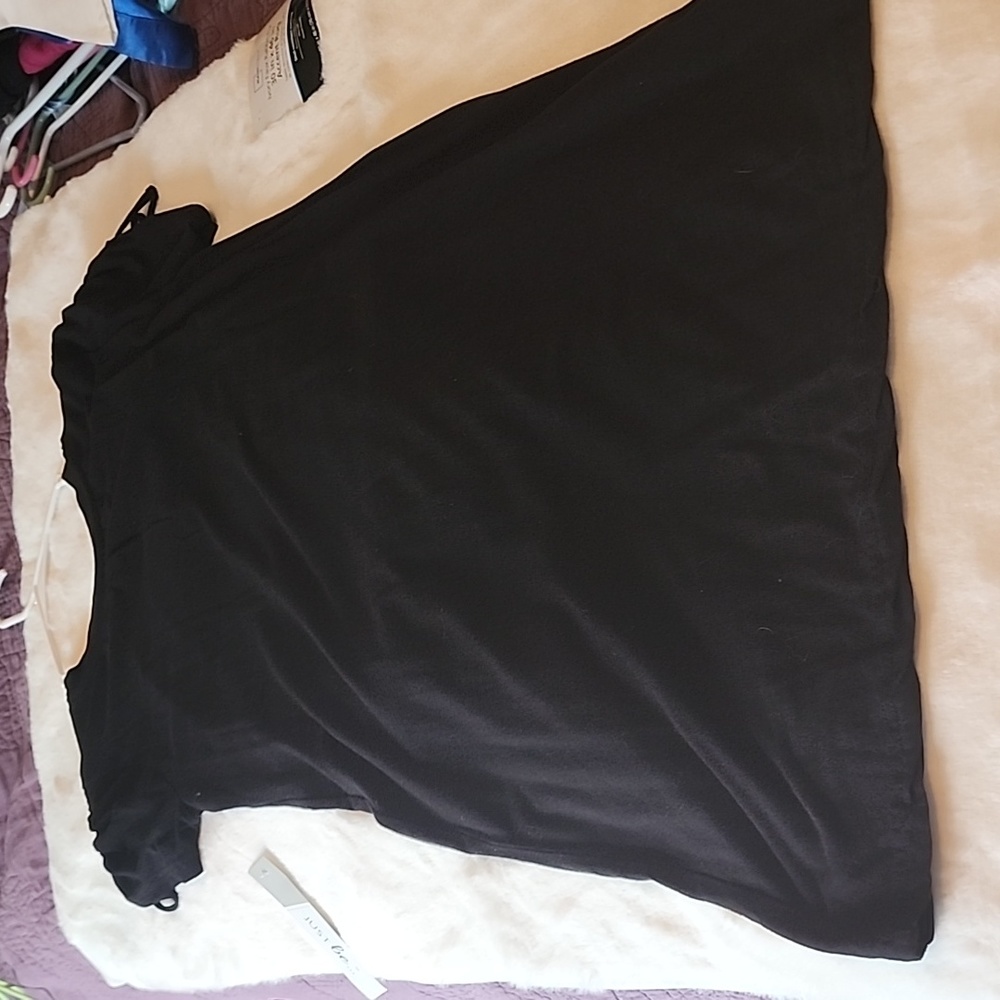 LADIES BLACK CINCHED SHIFT DRESS -SIZE 👗  LARGE. NWT. JUST BE... - Picture 5 of 5